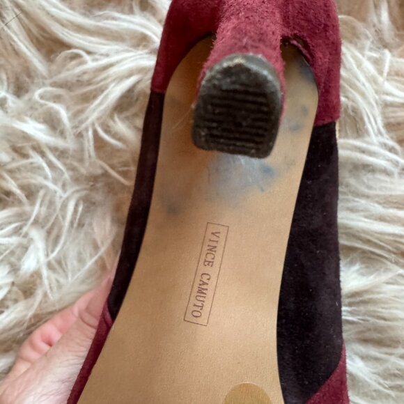 Vince Camuto color block suede heel Size 8 - Picture 14 of 16